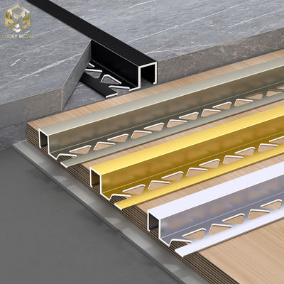 Ceramic Tile Aluminium Edge Trim Profiles Extrusion Sections For Floor And Wall