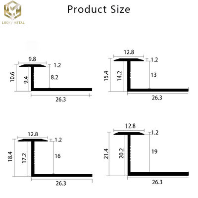 Custom Aluminium Edge Trim Profiles Extrusion For Aesthetic Ceramic Tile Transition