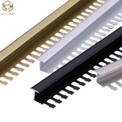 Custom Aluminium Edge Trim Profiles Extrusion For Aesthetic Ceramic Tile Transition
