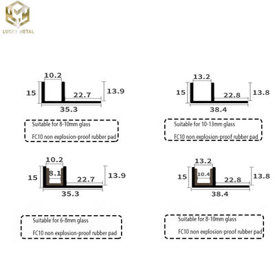 30x30 Aluminium Edge Trim Profiles 2mm Thickness Customized