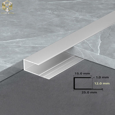 Extruded Aluminium U Profile 12mm Custom Shapes For Stair Wall