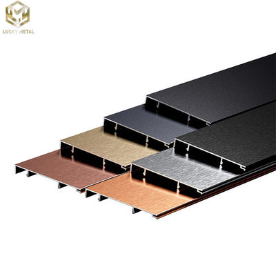 Flat Brushed Aluminum Skirting Boards Profile 50mm 60mm 78mm