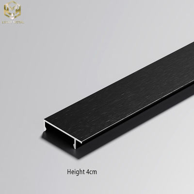 Flat Brushed Aluminum Skirting Boards Profile 50mm 60mm 78mm