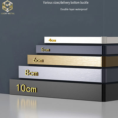 Flat Brushed Aluminum Skirting Boards Profile 50mm 60mm 78mm