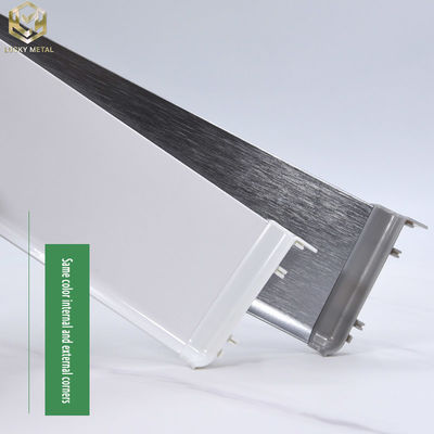 T5 6063 Aluminum Floor Baseboard Skirting Profile Tile Trims 1.2mm Thickness