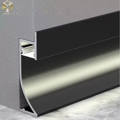 Brushed Aluminium Skirting Profile With Led Lights Commercial Buliding