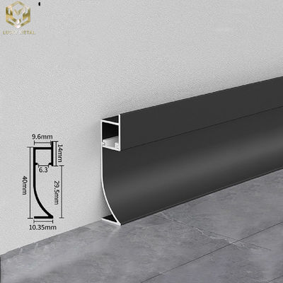 Brushed Aluminium Skirting Profile With Led Lights Commercial Buliding