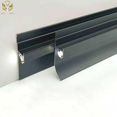 Extruded LED Aluminium Skirting Profile PVDF Finish Custom