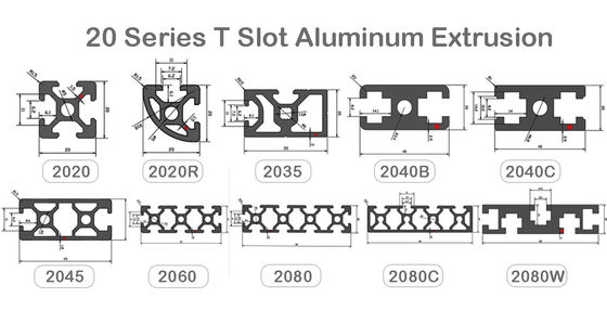 15180 9090 2040 4040 Aluminum T Slot Profile Extrusion