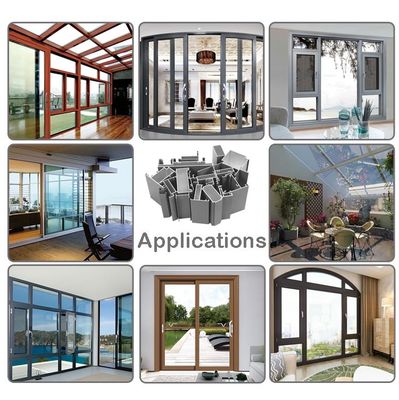Woodengrain Aluminium Sliding Window Profile Frame Extrusions OEM