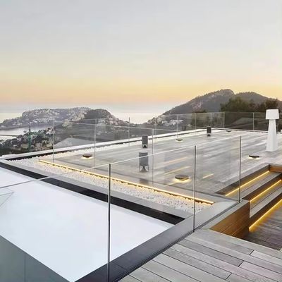 Extruded Aluminium Glass Balustrade Exterior Commercial Fencing