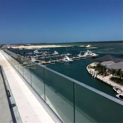 Custom Frameless Aluminium Channel Glass Balustrade For Terrace Outdoor