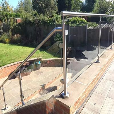 Exterior Framed Aluminum Glass Fence Balustrade Railing OEM