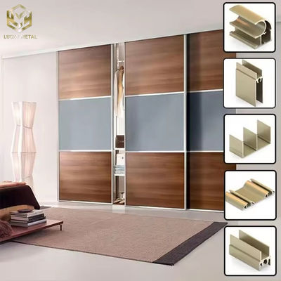 6063 Aluminum Alloy Powder Coated Customized Color Wardrobe Door Frame Aluminum Profile