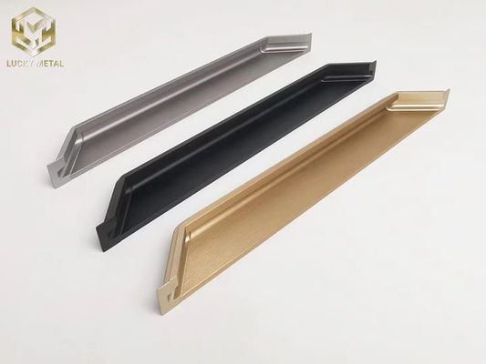 Golden Color Cabinet Knob Edge Aluminum Profiles Handles