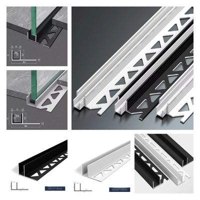 F Channel Aluminium Tile Shower Wall Profiles For Decoration Trim