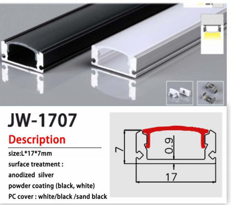 Anodized 6063-T5 Aluminium LED Channel With Diffuser Cover