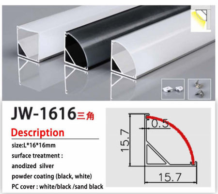 Anodized 6063-T5 Aluminium LED Channel With Diffuser Cover