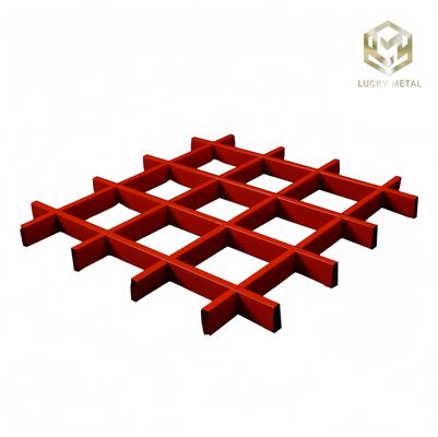 Modern Mall Hall Supermarket Aluminum Grid Ceilings Open Cell Metal Grille Ceiling Designs Suspended Ceiling