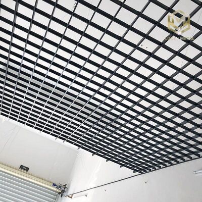 Modern T-Bar Suspended Open Cell Aluminum Grid Ceiling Fireproof Heat Insulation Laminated Surface Square Shape for Interior Use