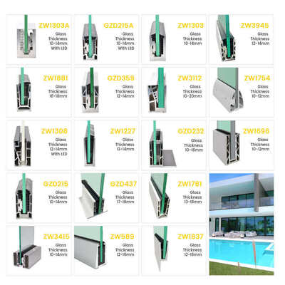 Frameless Glass Balustrade with Tempered and Laminated Glass Featuring 1200Pa Wind Load Resistance and Anodizing or Powder Coating