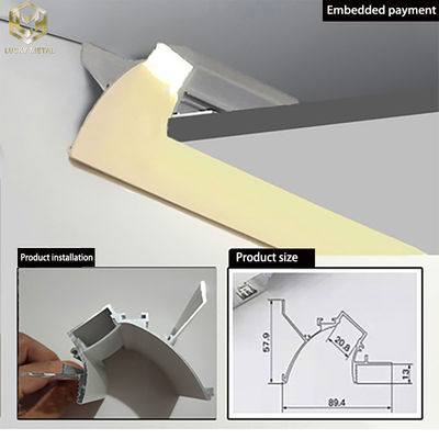 Embedded Corner Profile Light Aluminum Strip Light Channels for Drywall Lighting