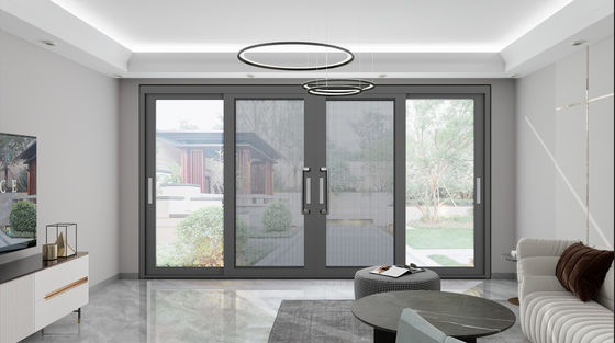 Fabricantes de puertas y ventanas de aluminio plegable corredizo Vidrio templado a prueba de viento