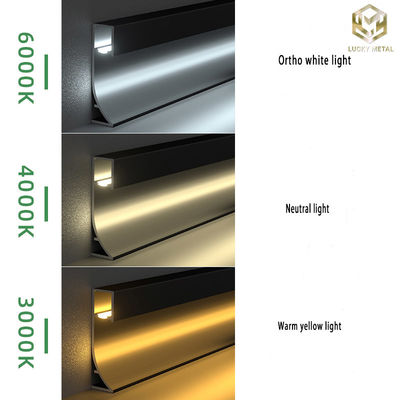 2mm/3mm Wall Edge Protection Aluminium Skirting Profile With Rubber Inserts