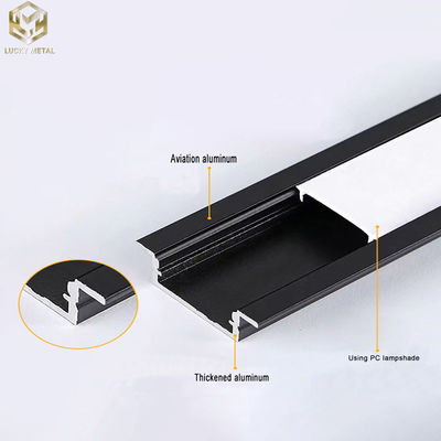 U Shape Aluminium Led Strip Profile Channel Extrusion Recessed