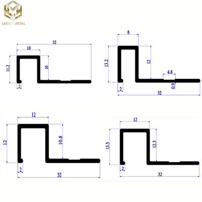 Polished Aluminium Systemprofile Square Aluminium Door Extrusions