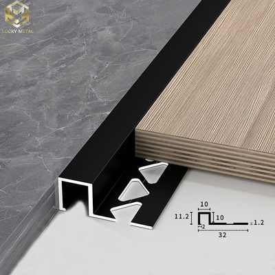 Ceramic Tile Aluminium Edge Trim Profiles Extrusion Sections For Floor And Wall