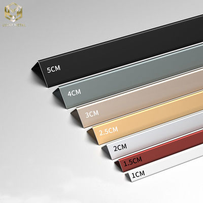 Protección de paredes de aluminio en forma de L en ángulo recto y perfiles decorativos de bordes