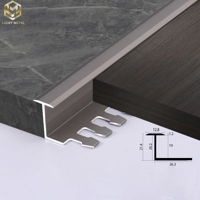 Custom Aluminium Edge Trim Profiles Extrusion For Aesthetic Ceramic Tile Transition