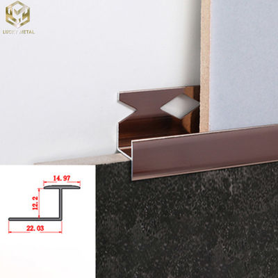 OEM Extruded Aluminum Profiles Transition Trim For Door Ceramic Wall Panel