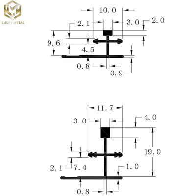 ODM Decorative Aluminium Edge Trim Profiles Systemprofile For Tiles