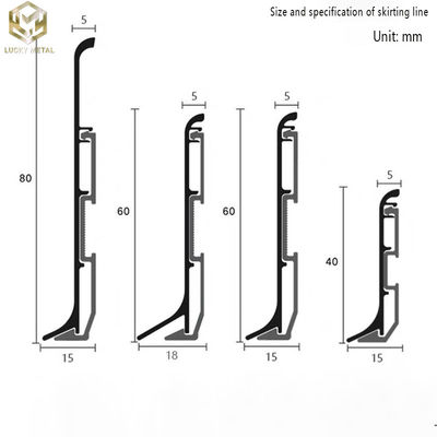 Commerical Aluminium Skirting Board Trim Wall Decoration