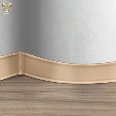 Brushed Metal Aluminium Skirting Trim Baseboards Extrusion Profile