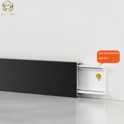 Flat Brushed Aluminum Skirting Boards Profile 50mm 60mm 78mm