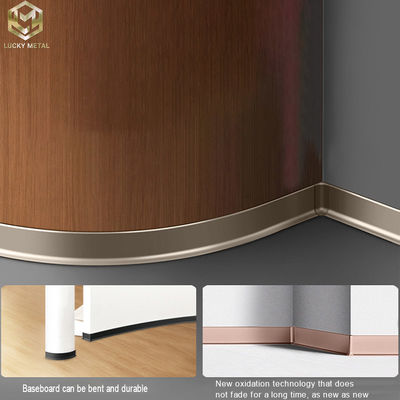 Residential Premium Wall Aluminium Skirting Profile Baseboards