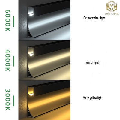 Illuminated Aluminum Skirting Profile Extrusion Board Cove Shape