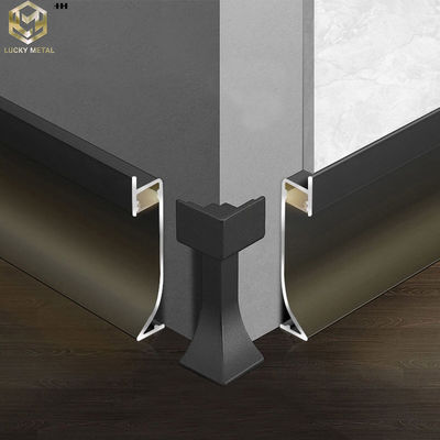 Brushed Aluminium Skirting Profile With Led Lights Commercial Buliding