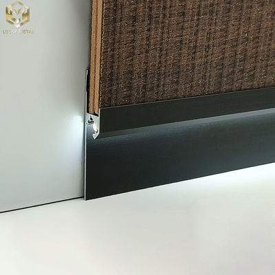 Extruded LED Aluminium Skirting Profile PVDF Finish Custom