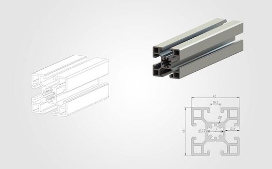Profil de extrusión de aluminio con ranuras de 4080 T Serie 45 personalizado