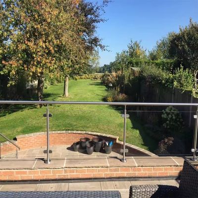 Exterior Framed Aluminum Glass Fence Balustrade Railing OEM