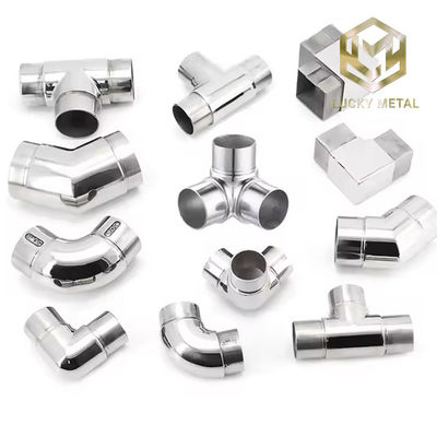 304 Stainless Steel Glass Accessories Fittings For Connecting Stair Railings