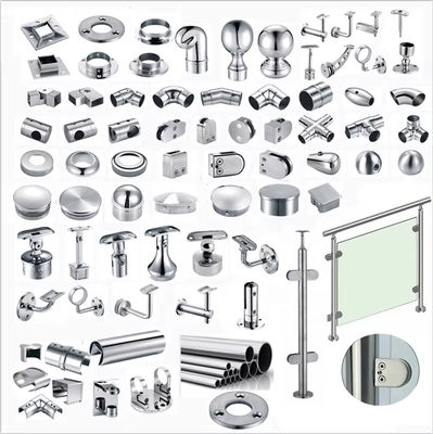 Stainless Steel 304 316 Modern Stair Railing Design Round Tube 90 Degree Handrail Bracket