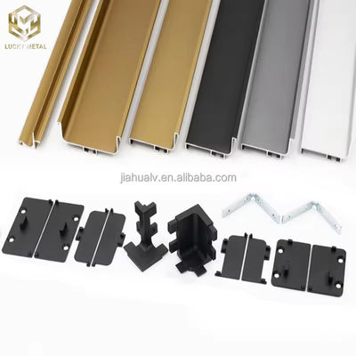 Poignée en profil G en alliage d'aluminium 6063 avec revêtement en poudre et couleur personnalisée pour les meubles de cuisine