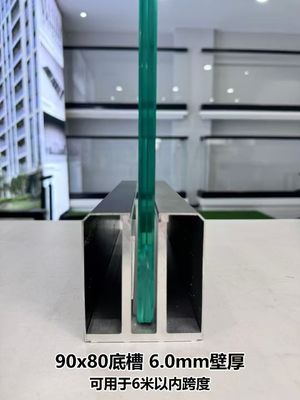 Aluminum U Channel Glass Railing Handrail Fashion Modern Style LED Light Tempered Glass Railing Balcony Deck Glass Base Track