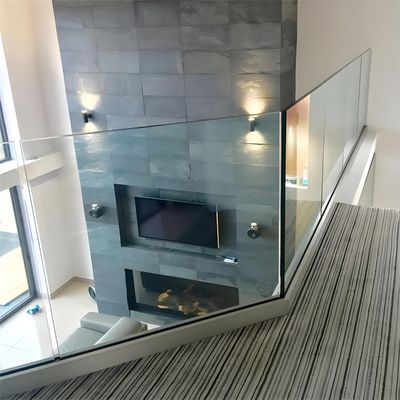 Frosted Surface Aluminum Frameless Glass Fence With Hidden Brackets