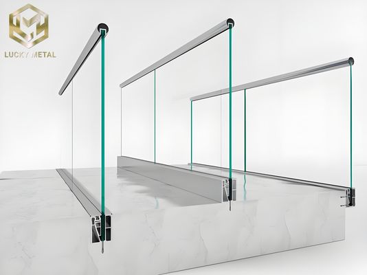 Modern Slim-Profile Aluminum Glass Fence System With Hidden Clamps